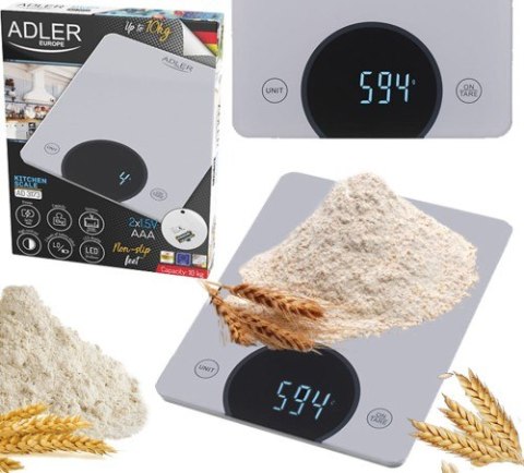 Waga Kuchenna - do 10kg - LED ADLER AD 3173 silver Waga Kuchenna - do 10kg - LED ADLER AD 3173 silver