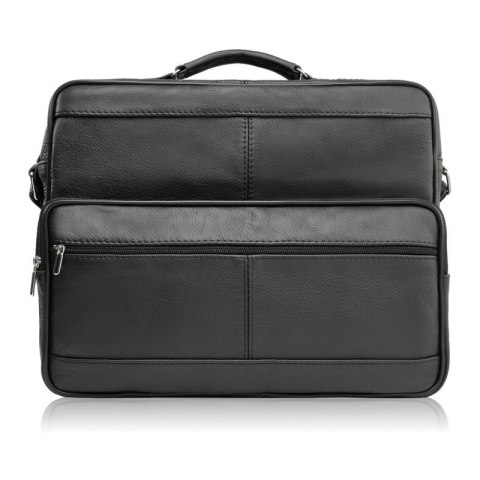 Torba męska na ramię skórzana czarna Abruzzo ABR-02