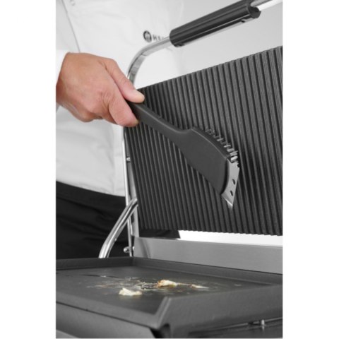 Szczotka czyścik ze skrobakiem do grilla rusztu BBQ stalowe włosie 70x310x85 mm - Hendi 525548 Szczotka czyścik ze skrobakiem do grilla rusztu BBQ stalowe włosie 70x310x85 mm - Hendi 525548