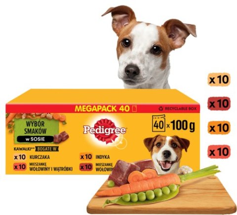 PEDIGREE Mixed Selection with Vegetables Sos Ind/Jag/Woł/Kur 40x100g PEDIGREE Mixed Selection with Vegetables Sos Ind/Jag/Woł/Kur 40x100g