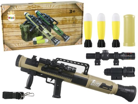 Granatnik RPG Pociski Wyrzutnia Rakiet Światło Dźwięk Brązowa Granatnik RPG Pociski Wyrzutnia Rakiet Światło Dźwięk Brązowa