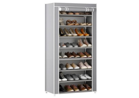 Stojak 8-Poziomowy Na Buty Organizer Szafa Siwa Stojak 8-Poziomowy Na Buty Organizer Szafa Siwa