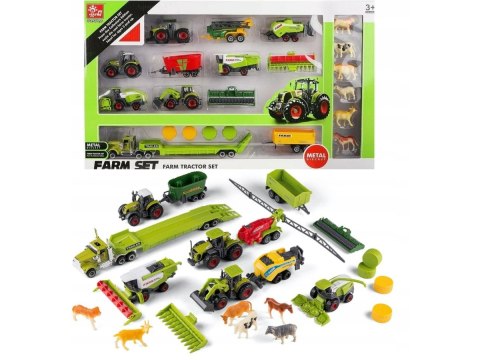 Zestaw Maszyn Rolniczych, Farma, Autka Traktory Resoraki + Akcesoria Zestaw Maszyn Rolniczych, Farma, Autka Traktory Resoraki + Akcesoria