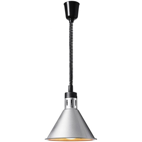 Lampa grzewcza do potraw na podczerwień IR wisząca srebrna śr. 27.5 cm 250 W Lampa grzewcza do potraw na podczerwień IR wisząca srebrna śr. 27.5 cm 250 W