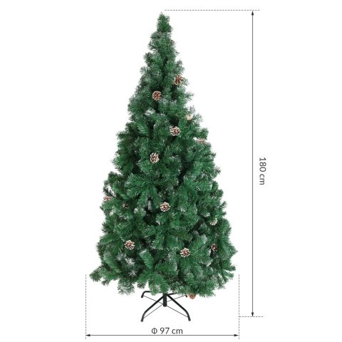 Choinka ośnieżona EVE świerk 180 cm szyszki stojak Choinka ośnieżona EVE świerk 180 cm szyszki stojak