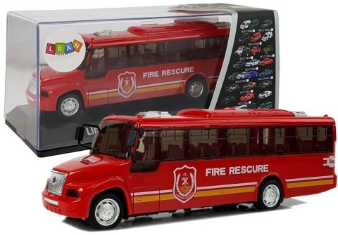 Autobus Straży Pożarnej z Naciągiem Światłami i Dźwiękami Otwierane Drzwi Autobus Straży Pożarnej z Naciągiem Światłami i Dźwiękami Otwierane Drzwi