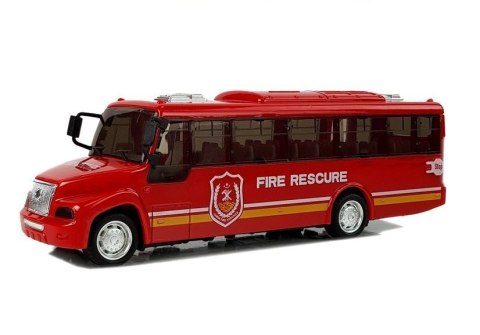 Autobus Straży Pożarnej z Naciągiem Światłami i Dźwiękami Otwierane Drzwi Autobus Straży Pożarnej z Naciągiem Światłami i Dźwiękami Otwierane Drzwi