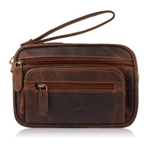 Saszetka męska brązowa skórzana do ręki vintage Paolo Peruzzi T-130-HBR Saszetka męska brązowa skórzana do ręki vintage Paolo Peruzzi T-130-HBR