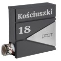 Skrzynka pocztowa na listy Boris antracyt z napisami