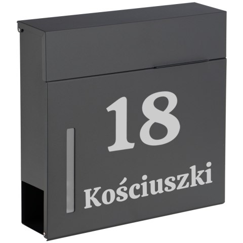 Skrzynka pocztowa na listy Jerez antracyt z napisami Skrzynka pocztowa na listy Jerez antracyt z napisami