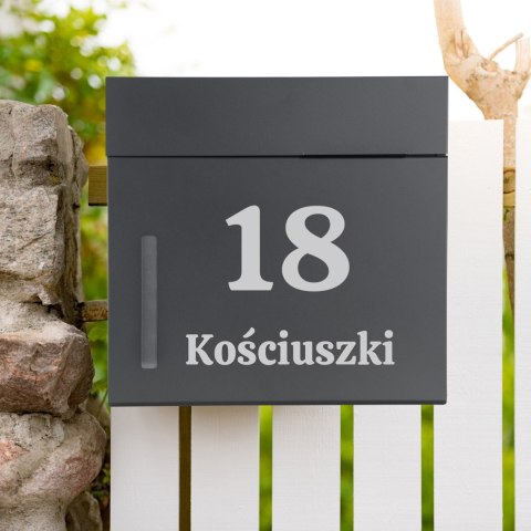 Skrzynka pocztowa na listy Jerez antracyt z napisami Skrzynka pocztowa na listy Jerez antracyt z napisami