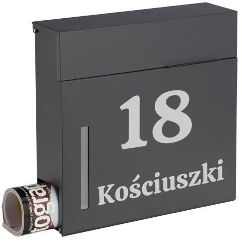 Skrzynka pocztowa na listy Jerez antracyt z napisami Skrzynka pocztowa na listy Jerez antracyt z napisami