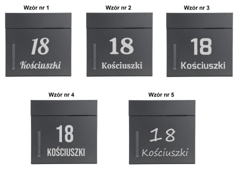 Skrzynka pocztowa na listy Jerez antracyt z napisami Skrzynka pocztowa na listy Jerez antracyt z napisami