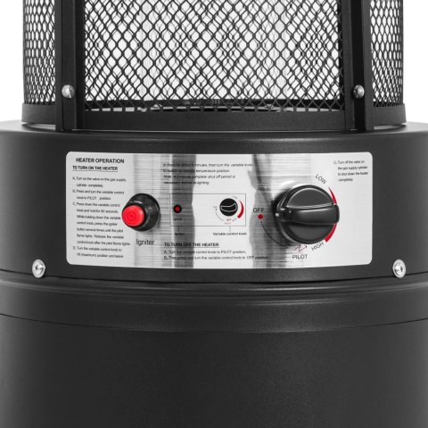 Lampa grzewcza promiennik ciepła gazowy tarasowy 11 kW 1845 mm - czarny Lampa grzewcza promiennik ciepła gazowy tarasowy 11 kW 1845 mm - czarny