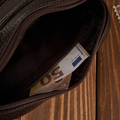 Saszetka męska skórzana do ręki brązowa Paolo Peruzzi T-129-BR Saszetka męska skórzana do ręki brązowa Paolo Peruzzi T-129-BR