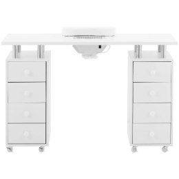 Biurko kosmetyczne do manicure z pochłaniaczem 8 szuflad 119 x 45 x 77 cm