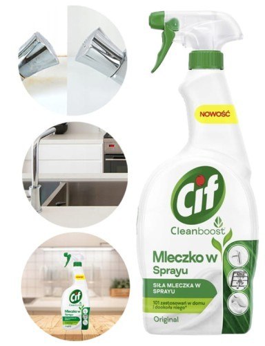 CIF Cleanboost Mleczko W Sprayu Do Czyszczenia 750ml CIF Cleanboost Mleczko W Sprayu Do Czyszczenia 750ml