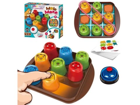 Edukacyjna Gra Logiczna "MOLE MAZE" 2w1 SZYBKIE KUBECZKI, Kółko Krzyżyk, Karty Edukacyjna Gra Logiczna "MOLE MAZE" 2w1 SZYBKIE KUBECZKI, Kółko Krzyżyk, Karty