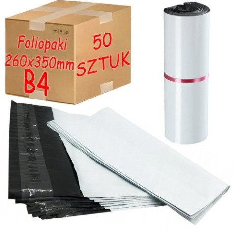Foliopaki Kurierskie Białe B4 260x350mm - 50 szt. Foliopaki Kurierskie Białe B4 260x350mm - 50 szt.