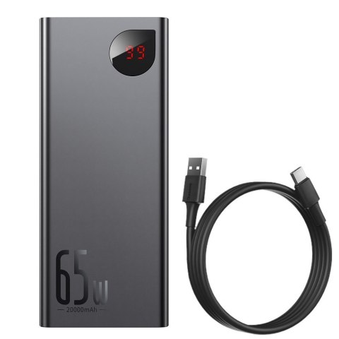 Adaman powerbank 2x USB 1x USB-C 1x microUSB 20000mAh 65W Quick Charge czarny Adaman powerbank 2x USB 1x USB-C 1x microUSB 20000mAh 65W Quick Charge czarny