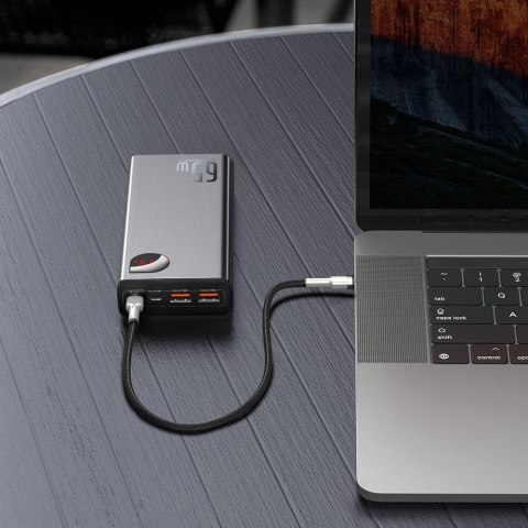 Adaman powerbank 2x USB 1x USB-C 1x microUSB 20000mAh 65W Quick Charge czarny Adaman powerbank 2x USB 1x USB-C 1x microUSB 20000mAh 65W Quick Charge czarny