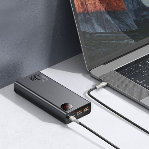 Adaman powerbank 2x USB 1x USB-C 1x microUSB 20000mAh 65W Quick Charge czarny Adaman powerbank 2x USB 1x USB-C 1x microUSB 20000mAh 65W Quick Charge czarny