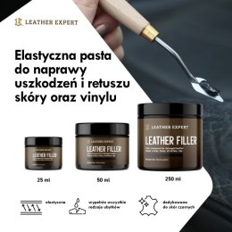 Leather Filler - szpachla do skóry w kolorze czarnym 250 ml Leather Expert LE-10-FB250
