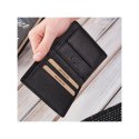 Portfel męski skórzany czarny etui na karty z ochroną RFID slim Brødrene G-102MN/BL