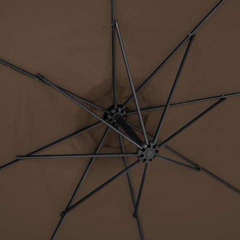 Parasol ogrodowy na wysięgniku okrągły uchylny śr. 300 cm brązowy Parasol ogrodowy na wysięgniku okrągły uchylny śr. 300 cm brązowy