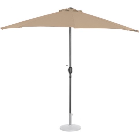 Półparasol przyścienny balkonowy tarasowy półokrągły 270 x 135 cm szarobrązowy Półparasol przyścienny balkonowy tarasowy półokrągły 270 x 135 cm szarobrązowy