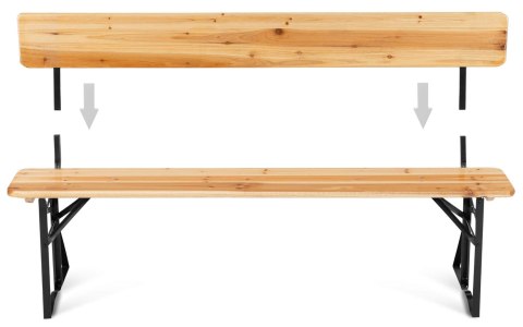 Zestaw ogrodowy stalowo-drewniany PORTER 175 cm stół+ 2 ławki Zestaw ogrodowy stalowo-drewniany PORTER 175 cm stół+ 2 ławki