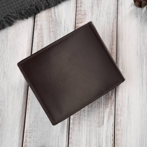 Elegancki portfel męski skórzany brązowy z ochroną RFID Paolo Peruzzi AY-11-BR Elegancki portfel męski skórzany brązowy z ochroną RFID Paolo Peruzzi AY-11-BR