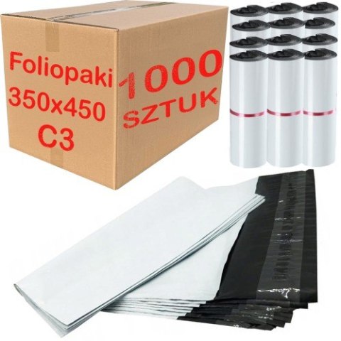 Foliopaki Kurierskie Białe C3 350x450mm - 1000 szt. Foliopaki Kurierskie Białe C3 350x450mm - 1000 szt.