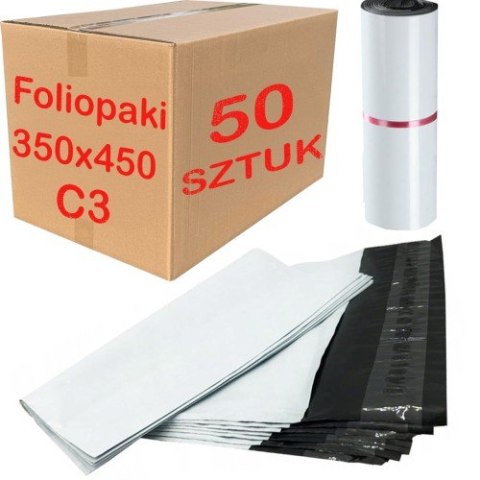 Foliopaki Kurierskie Białe C3 350x450mm - 50 szt. Foliopaki Kurierskie Białe C3 350x450mm - 50 szt.