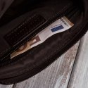 Torebka damska skórzana na ramię mała miejska ciemnobrązowa Paolo Peruzzi SI-39-BR