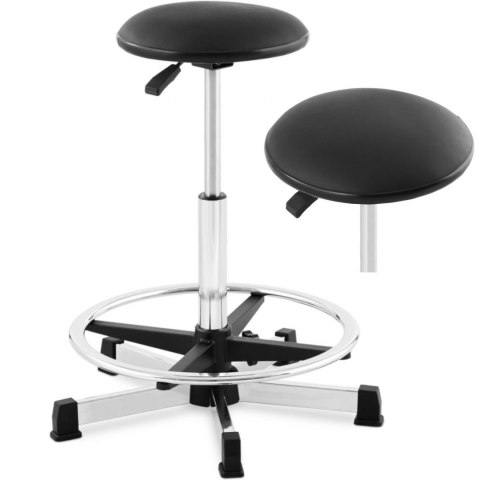 Taboret krzesło robocze warsztatowe z podnóżkiem 120 kg 530-800 mm czarne Taboret krzesło robocze warsztatowe z podnóżkiem 120 kg 530-800 mm czarne