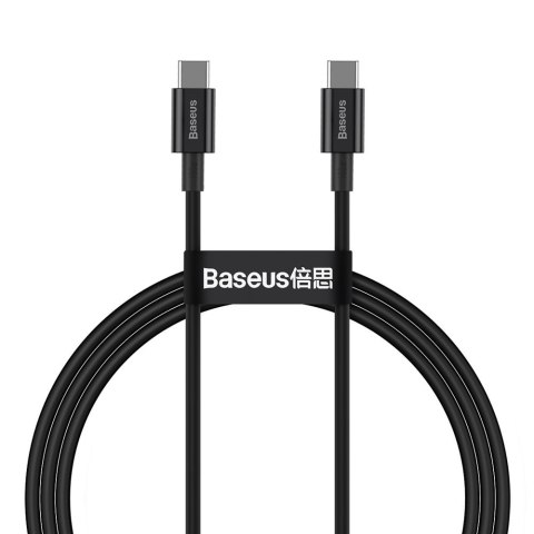 Superior kabel przewód USB-C USB-C Quick Charge FCP 100W 5A 20V 1m czarny Superior kabel przewód USB-C USB-C Quick Charge FCP 100W 5A 20V 1m czarny