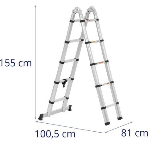 Drabina teleskopowa składana z aluminium 12 stopni 0.85-1.85/3.8 m Drabina teleskopowa składana z aluminium 12 stopni 0.85-1.85/3.8 m