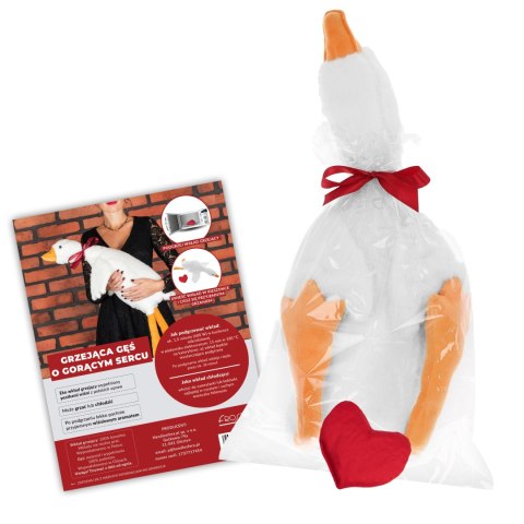 Grzejąca Gęś o Gorącym Sercu XL 90 cm - prezent na ślub, walentynki Grzejąca Gęś o Gorącym Sercu XL 90 cm - prezent na ślub, walentynki