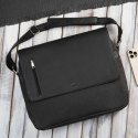 Portfel męski skórzany pionowy AY-06-BL i torba męska na laptopa AY-02-BL zestaw ZUP-140