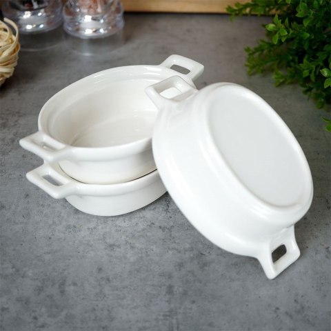 KOKILKI MISECZKI PORCELANOWE DO ZAPIEKANIA 3 szt. OWALNE KOKILKI MISECZKI PORCELANOWE DO ZAPIEKANIA 3 szt. OWALNE