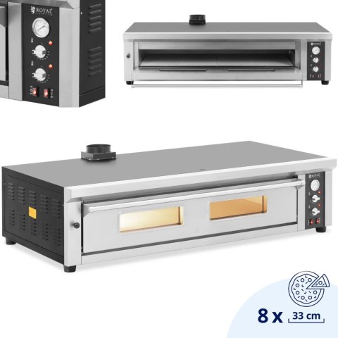 Piec do pizzy elektryczny z szamotem na 8 pizz śr. 33 cm 400 V 8400 W Piec do pizzy elektryczny z szamotem na 8 pizz śr. 33 cm 400 V 8400 W