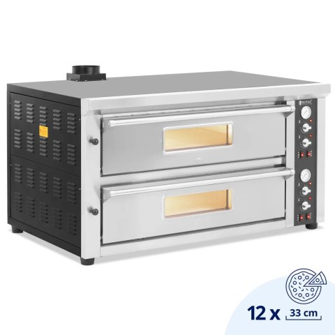 Piec do pizzy podwójny z szamotem na 12 pizz śr. 33 cm 400 V 13200 W Piec do pizzy podwójny z szamotem na 12 pizz śr. 33 cm 400 V 13200 W