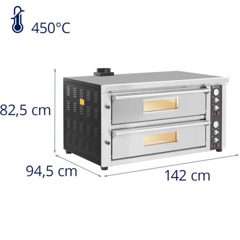 Piec do pizzy podwójny z szamotem na 12 pizz śr. 33 cm 400 V 13200 W Piec do pizzy podwójny z szamotem na 12 pizz śr. 33 cm 400 V 13200 W