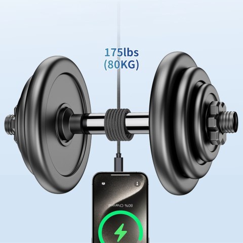 Kabel przewód USB-C 240W PD 3.1 z organizerem magnetycznym 1.2m - czarny Kabel przewód USB-C 240W PD 3.1 z organizerem magnetycznym 1.2m - czarny