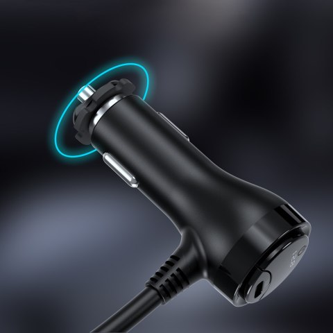 Ładowarka samochodowa + 3x gniazdo zapalniczki 2x USB-C PD 1x USB-A QC - czarna Ładowarka samochodowa + 3x gniazdo zapalniczki 2x USB-C PD 1x USB-A QC - czarna