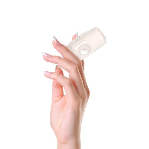 Mini powerbank 5000mAh 15W USB-C i ładowarką do Apple Watch - beżowy Mini powerbank 5000mAh 15W USB-C i ładowarką do Apple Watch - beżowy