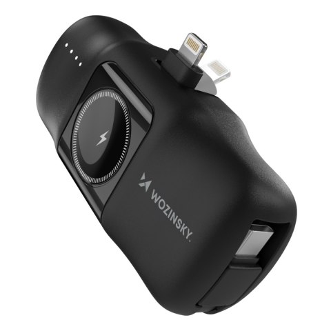 Mini powerbank 5000mAh 15W iPhone Lightning i ładowarką do Apple Watch - czarny Mini powerbank 5000mAh 15W iPhone Lightning i ładowarką do Apple Watch - czarny