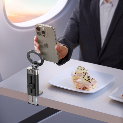 Podstawka stojak podróżny magnetyczny na telefon do 7.0'' - czarny Podstawka stojak podróżny magnetyczny na telefon do 7.0'' - czarny