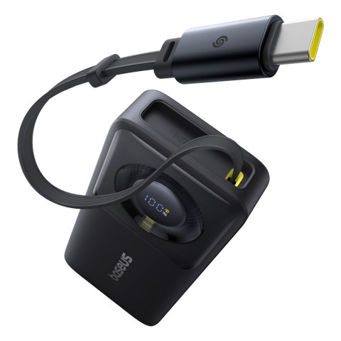 Powerbank 10000mAh 30W z portem USB-C i rozwijanym kablem USB-C Free2Pull - czarny Powerbank 10000mAh 30W z portem USB-C i rozwijanym kablem USB-C Free2Pull - czarny